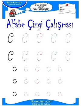 Çocuklar İçin Sesler Çizgi Çalışmaları Çalışma Sayfaları 